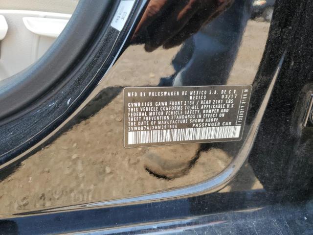 3VWDB7AJ3HM351566 - 2017 VOLKSWAGEN JETTA SE Qara foto 12