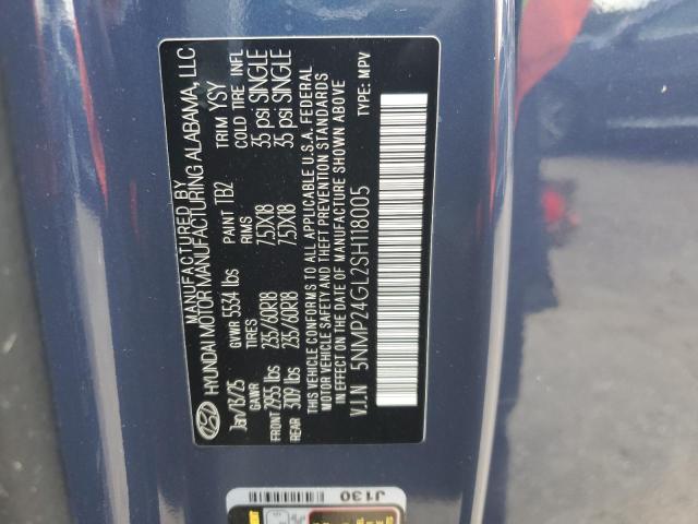 5NMP24GL2SH118005 - 2025 HYUNDAI SANTA FE SEL ლურჯი ფოტო 13