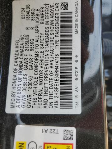 2HGFE1E53RH474718 - 2024 HONDA CIVIC SI Qara foto 12