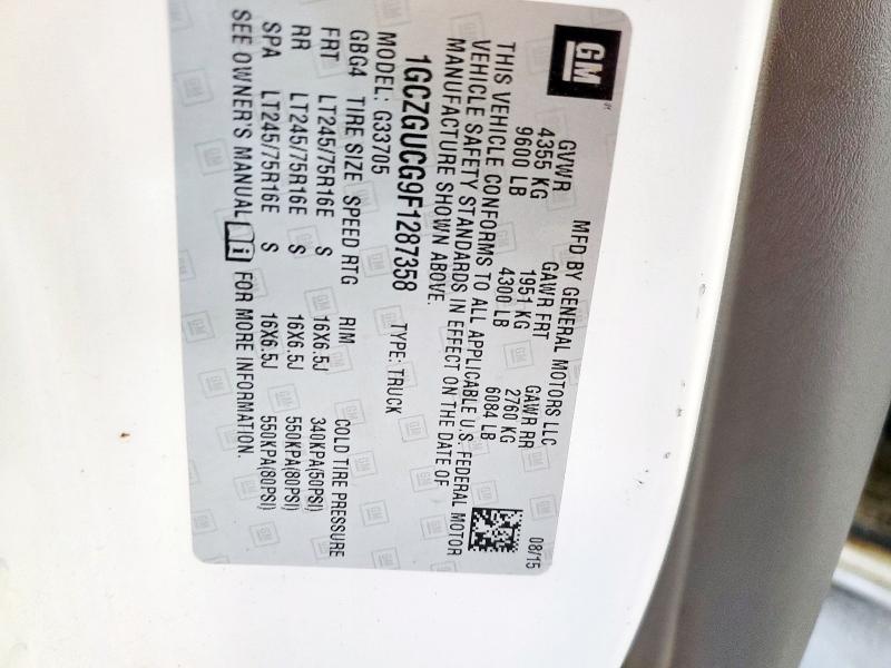 1GCZGUCG9F1287358 - 2015 CHEVROLET EXPRESS G3 白色 照片 13