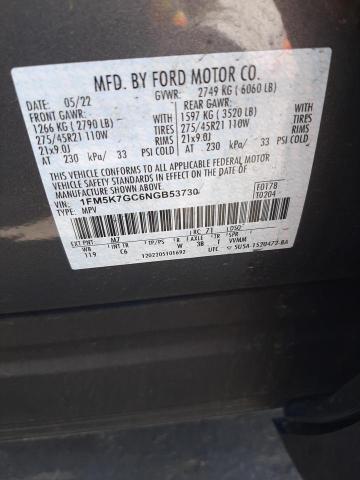 1FM5K7GC6NGB53730 - 2022 FORD EXPLORER ST GRAY photo 13