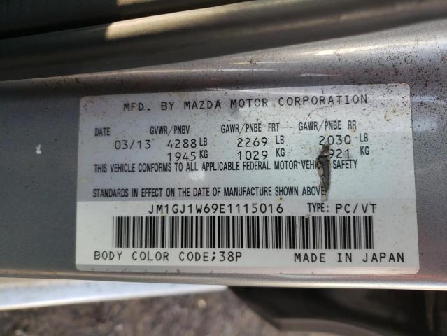 JM1GJ1W69E1115016 - 2014 MAZDA 6 GRAND TOURING SILVER photo 10