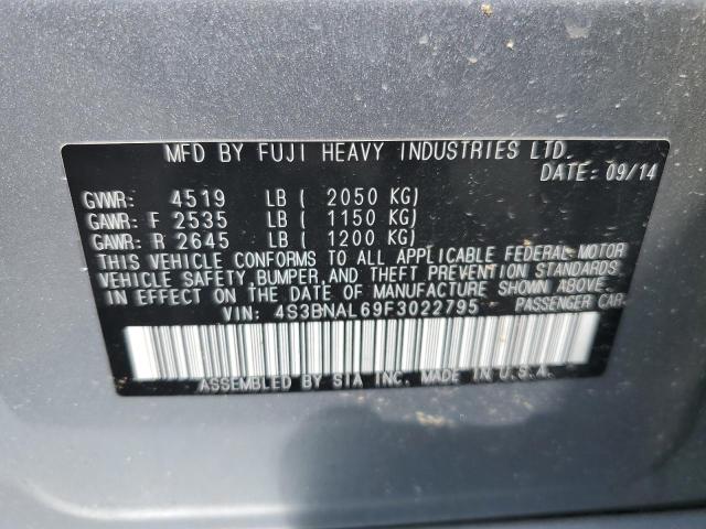 4S3BNAL69F3022795 - 2015 SUBARU LEGACY 2.5I LIMITED SILVER photo 12