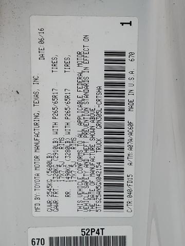 5TFSZ5AN5GX042154 - 2016 TOYOTA TACOMA ACCESS CAB თეთრი ფოტო 12