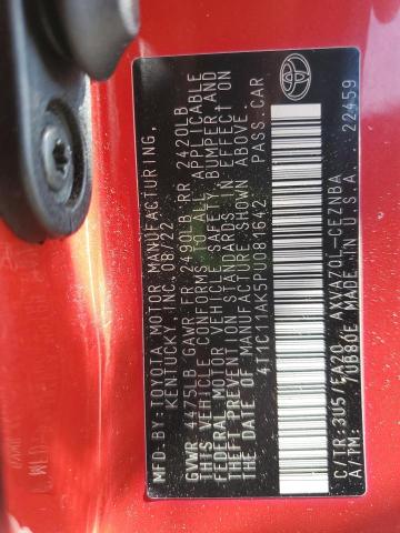 4T1C11AK5PU081642 - 2023 TOYOTA CAMRY LE Qırmızı foto 12