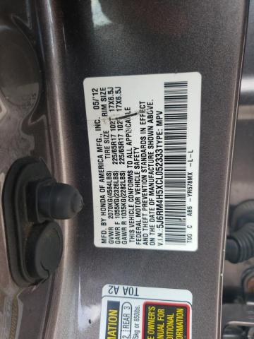 5J6RM4H5XCL052333 - 2012 HONDA CR-V EX 棕色 照片 13