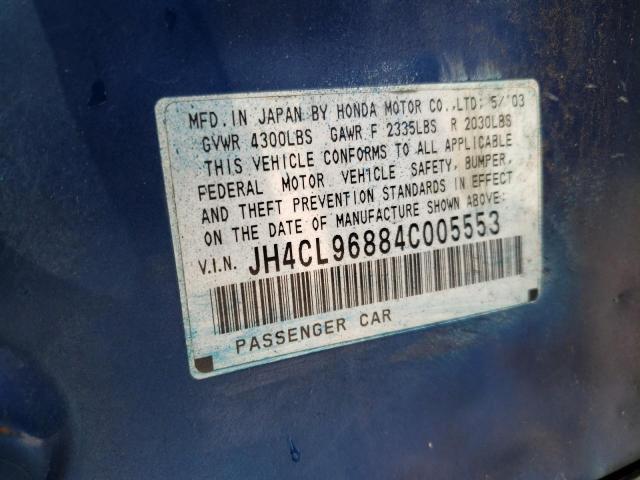 JH4CL96884C005553 - 2004 ACURA TSX BLUE photo 13