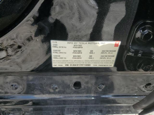 5YJSA1E17FF116965 - 2015 TESLA MODEL S أسود صورة 13