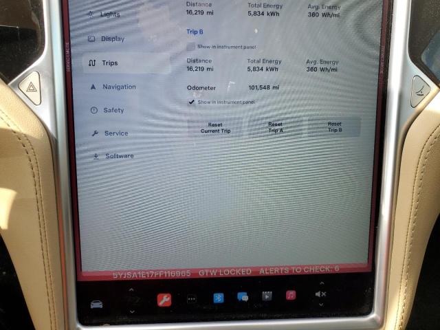 5YJSA1E17FF116965 - 2015 TESLA MODEL S أسود صورة 9