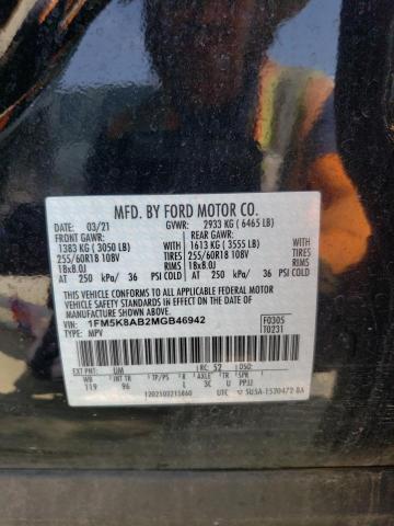 1FM5K8AB2MGB46942 - 2021 FORD EXPLORER POLICE INTERCEPTOR TWO TONE photo 13