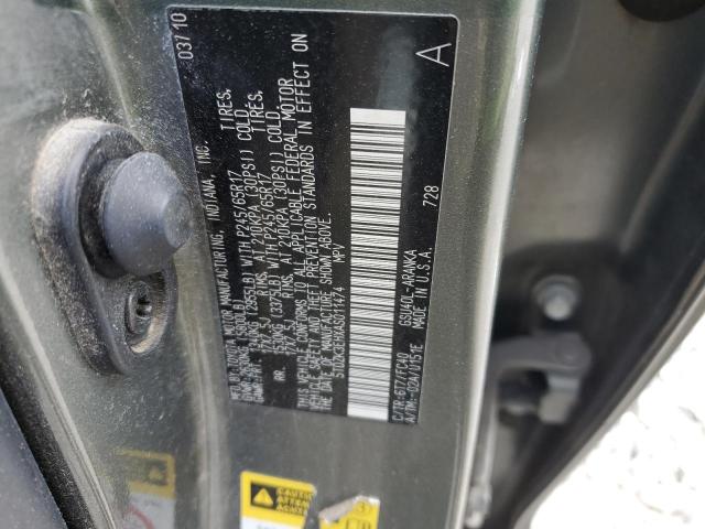 5TDZK3EHXAS011474 - 2010 TOYOTA HIGHLANDER GRAY photo 13