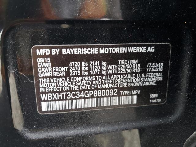 WBXHT3C34GP880092 - 2016 BMW X1 XDRIVE28I შავი ფოტო 14