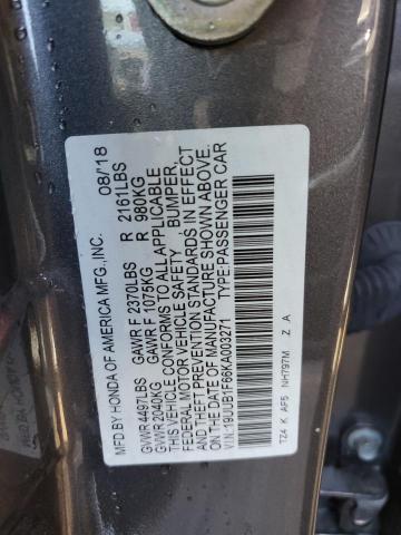 19UUB1F66KA003271 - 2019 ACURA TLX TECHNOLOGY GRAY photo 12