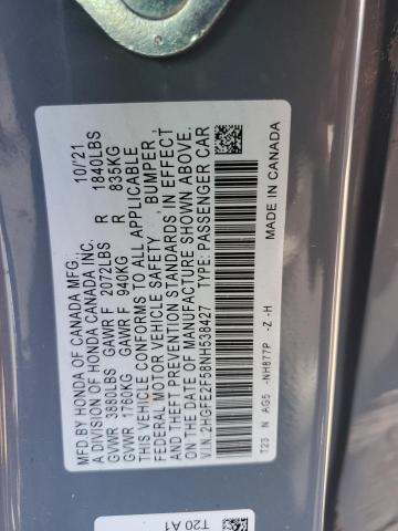 2HGFE2F58NH538427 - 2022 HONDA CIVIC SPORT 灰色 照片 13