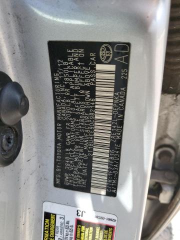 2T1BU4EE9DC982146 - 2013 TOYOTA COROLLA BASE Silber Foto 12