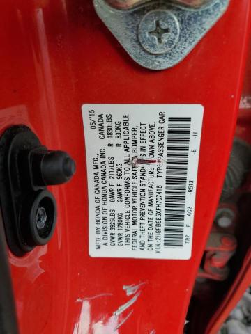 2HGFB6E5XFH707415 - 2015 HONDA CIVIC SI 红色 照片 13