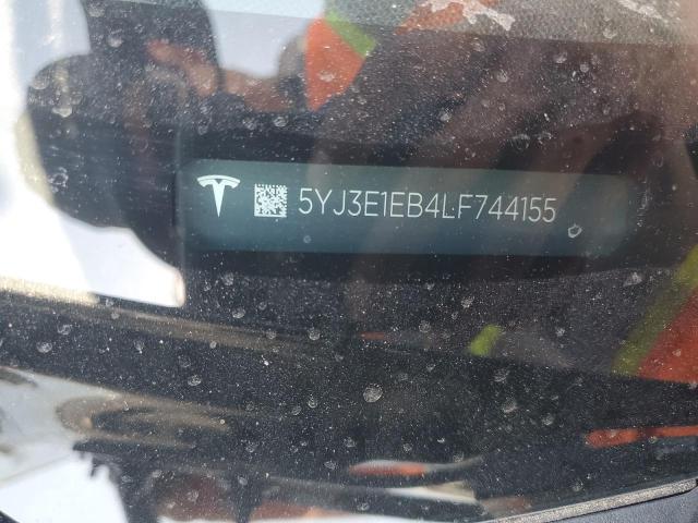 5YJ3E1EB4LF744155 - 2020 TESLA MODEL 3 Siyah fotoğraf 12