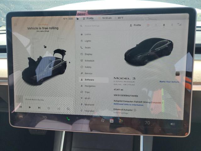 5YJ3E1EB4LF744155 - 2020 TESLA MODEL 3 Siyah fotoğraf 9