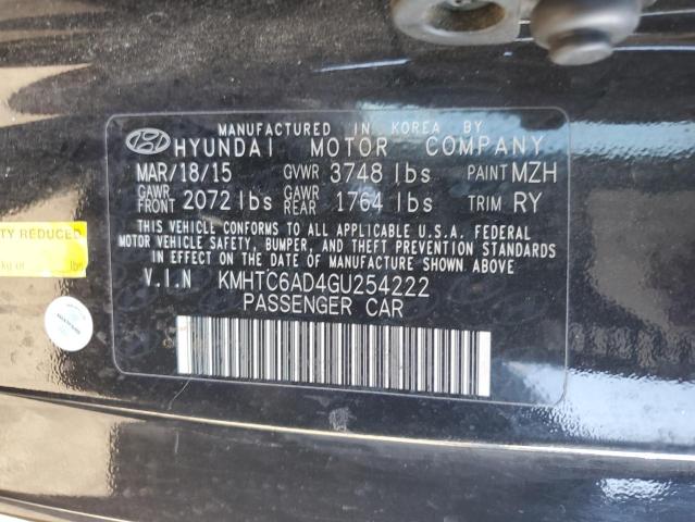 KMHTC6AD4GU254222 - 2016 HYUNDAI VELOSTER BLACK photo 12