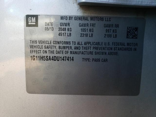 1G11H5SA4DU147414 - 2013 CHEVROLET MALIBU LTZ ვერცხლისფერი ფოტო 12