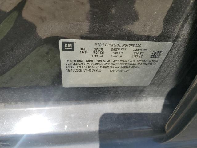 1G1JC5SH7F4137765 - 2015 CHEVROLET SONIC LT GRAY photo 12