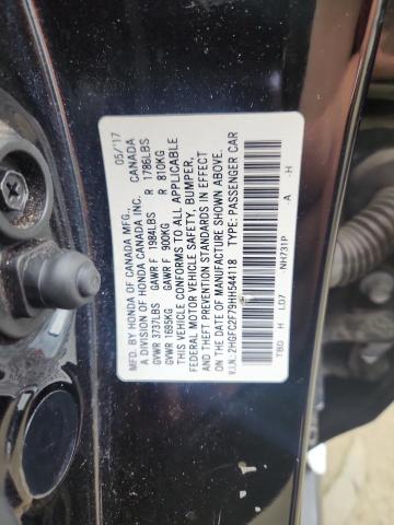 2HGFC2F79HH544118 - 2017 HONDA CIVIC EX BLACK photo 13