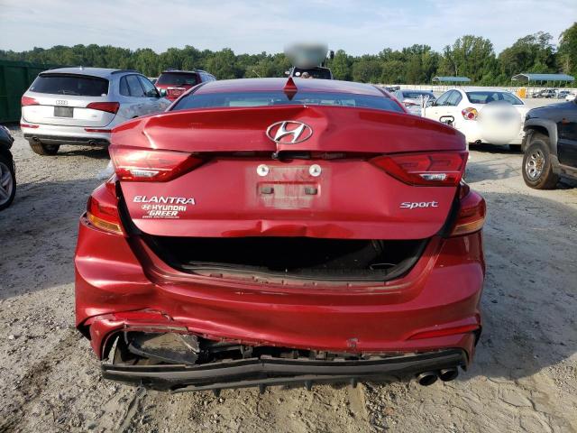 KMHD04LB5JU502482 - 2018 HYUNDAI ELANTRA SPORT RED photo 6