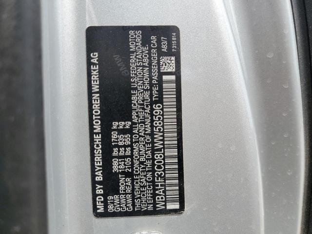 WBAHF3C08LWW58596 - 2020 BMW Z4 SDRIVE30I SILVER photo 12