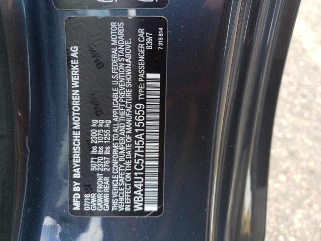 WBA4U1C57H5A15659 - 2017 BMW 440XI GRAY photo 12