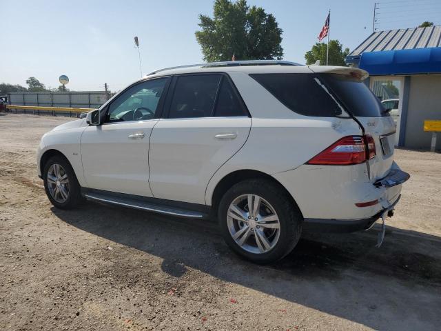 4JGDA5HB0CA009521 - 2012 MERCEDES-BENZ ML 350 4MATIC WHITE photo 2