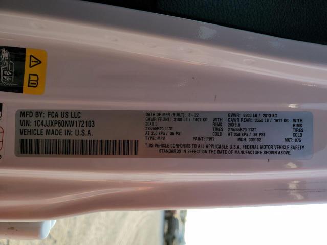 1C4JJXP60NW172103 - 2022 JEEP WRANGLER U SAHARA 4XE WHITE photo 13