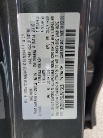 3MZBN1V39JM210837 - 2018 MAZDA 3 TOURING CHARCOAL photo 12