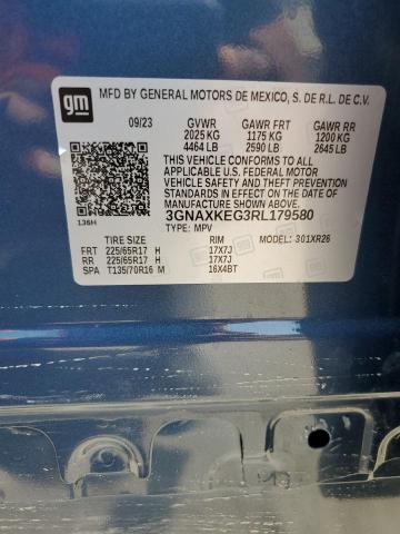 3GNAXKEG3RL179580 - 2024 CHEVROLET EQUINOX LT BLUE photo 14