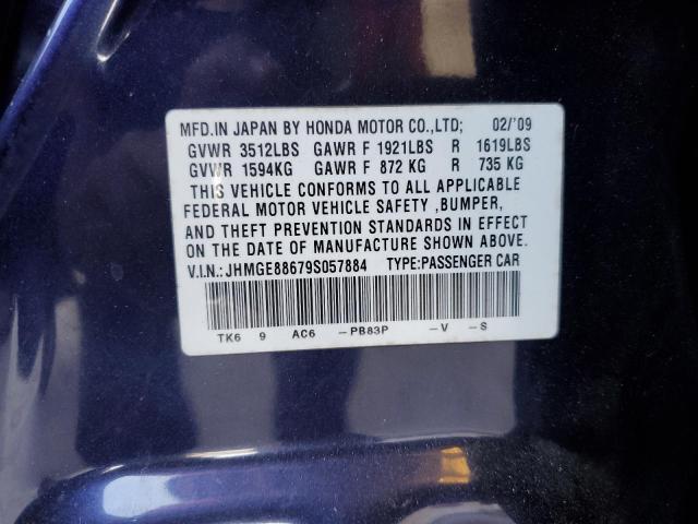 JHMGE88679S057884 - 2009 HONDA FIT SPORT BLUE photo 12