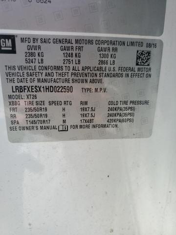 LRBFXESX1HD022590 - 2017 BUICK ENVISION PREMIUM 白色 照片 13