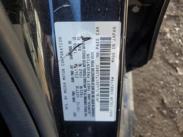 JM1BL1L42D1743893 - 2013 MAZDA SPEED 3 BLACK photo 12