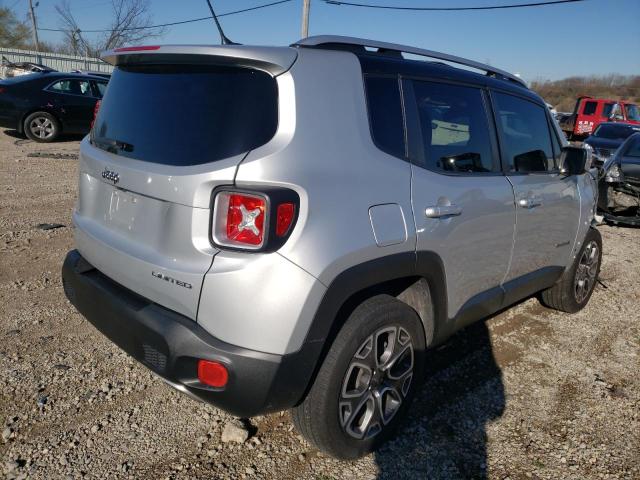 ZACCJBDT1GPD74759 - 2016 JEEP RENEGADE LIMITED SILVER photo 4