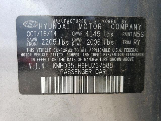 KMHD35LH9FU237588 - 2015 HYUNDAI ELANTRA GT GRAY photo 12