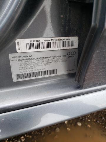 WAUBGAFL1CA033001 - 2012 AUDI S4 PREMIUM PLUS SILVER photo 12