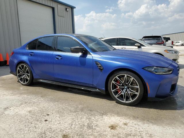 WBS43AY0XNFM02625 - 2022 BMW M3 COMPETITION BLUE photo 4
