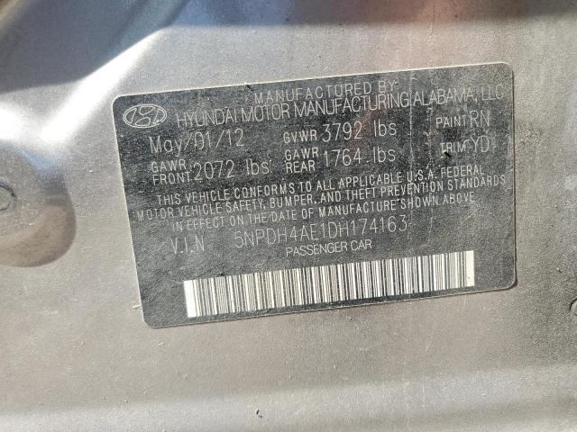 5NPDH4AE1DH174163 - 2013 HYUNDAI ELANTRA GLS GRAY photo 12