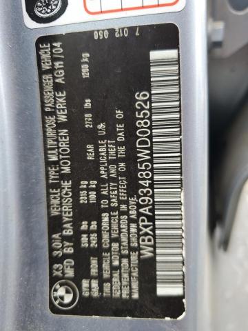 WBXPA93485WD08526 - 2005 BMW X3 3.0I GRAY photo 12