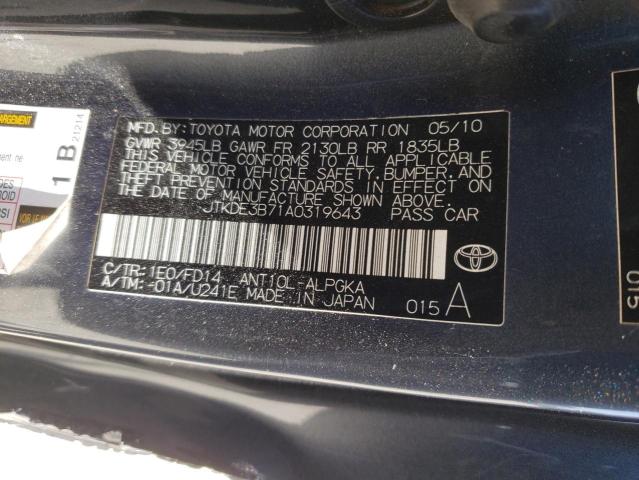 JTKDE3B71A0319643 - 2010 TOYOTA SCION TC 灰色 照片 13