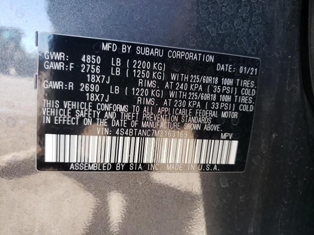 4S4BTANC7M3163169 - 2021 SUBARU OUTBACK LIMITED GRAY photo 13