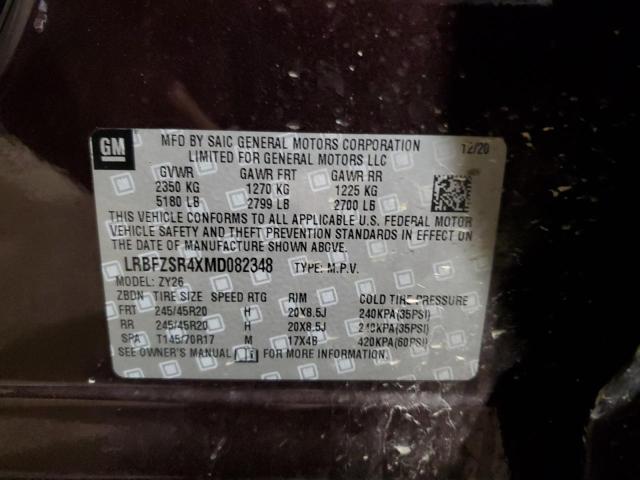 LRBFZSR4XMD082348 - 2021 BUICK ENVISION AVENIR PURPLE photo 13