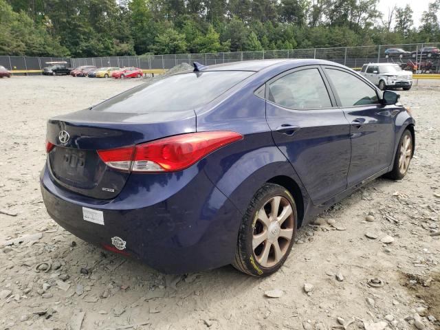 5NPDH4AE6BH040844 - 2011 HYUNDAI ELANTRA GLS BLUE photo 3