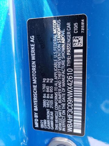 WBAHF3C09NWX42610 - 2022 BMW Z4 SDRIVE30I BLUE photo 12