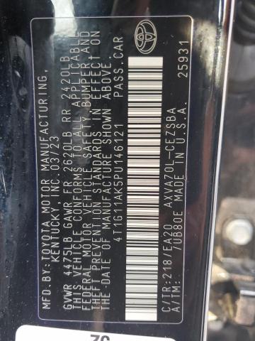 4T1G11AK5PU146121 - 2023 TOYOTA CAMRY SE NIGHT SHADE BLACK photo 12