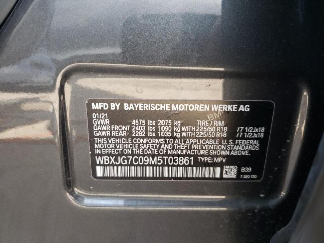 WBXJG7C09M5T03861 - 2021 BMW X1 SDRIVE28I GRAY photo 13