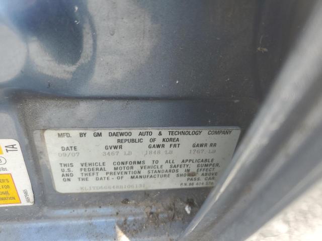 KL1TD56648B106131 - 2008 CHEVROLET AVEO BASE Mavi foto 12